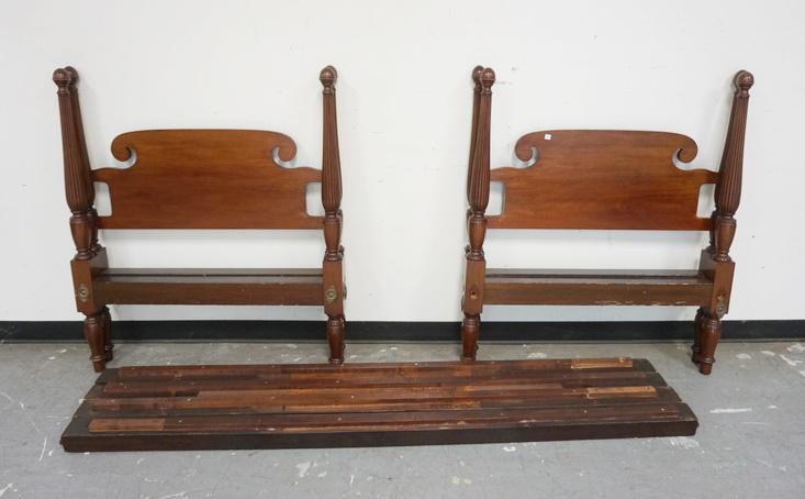 PAIR OF MAHOGANY TWIN BEDS (1 of 2)