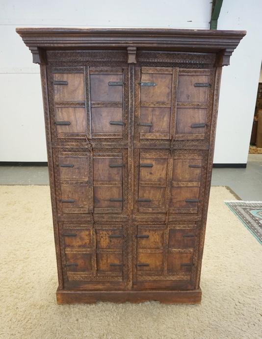 ASIAN CHIP CARVED MULTI DOOR CABINET (1 of 3)