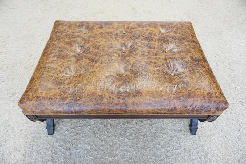 OTTOMAN W/TUFTED & ALLIGATOR PATTERN (1 of 3)