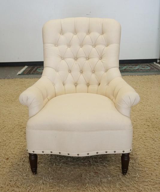 SUTTER STREET WHITE UPHOLSTERED ARM CHAIR (1 of 3)