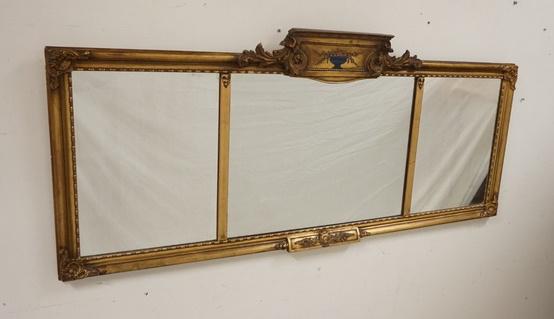 TRIPTYCH MIRROR IN PAINT DECORATED FRAME (1 of 4)