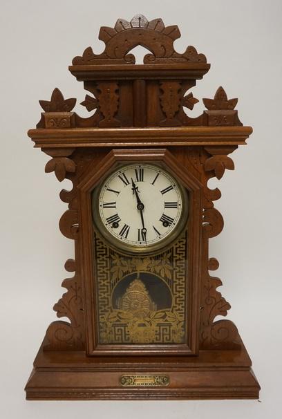 WALNUT VICTORIAN CLOCK (1 of 2)