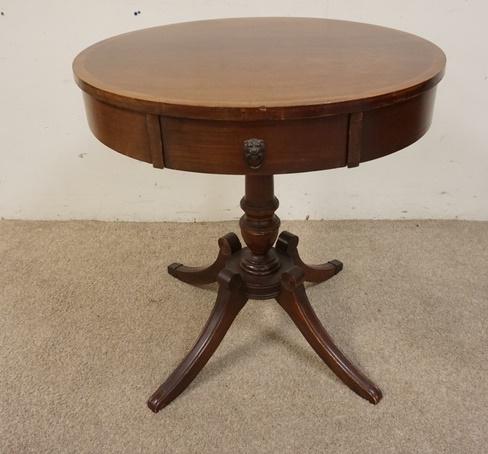 MAHOGANY DRUM TABLE (1 of 2)