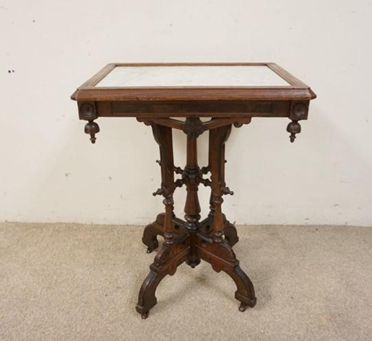 VICTORIAN INSET MARBLE TOP TABLE (1 of 5)