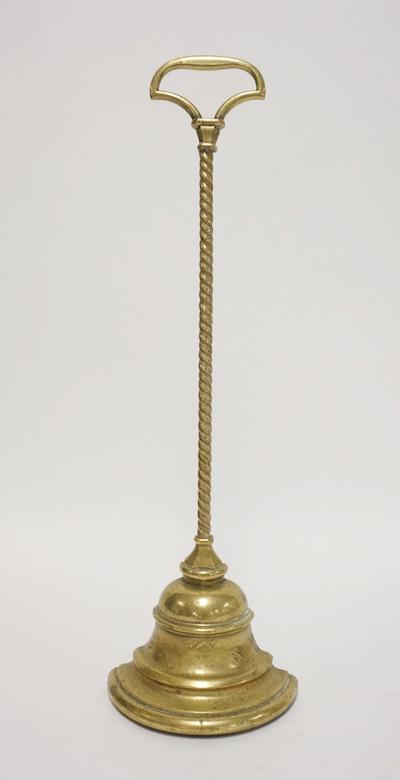 BRASS OVER IRON DOORSTOP: BRASS OVER IRON DOORSTOP, TWIST HANDLE, 16 IN HIGH