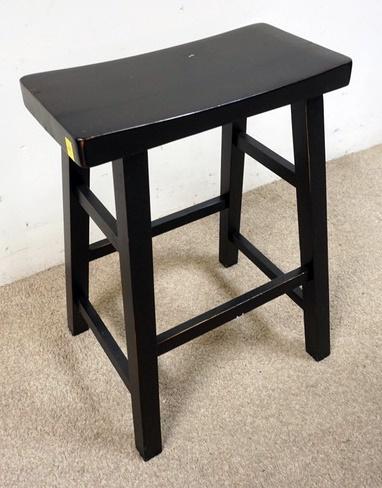 WOOD SADDLE TOP STOOL (1 of 1)