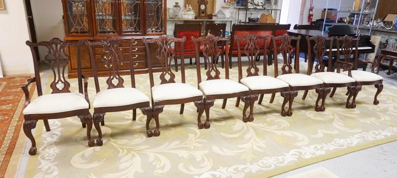 SET OF 8 THOMASVILLE CHIPPENDALE STYLE CHAIRS (1 of 4)