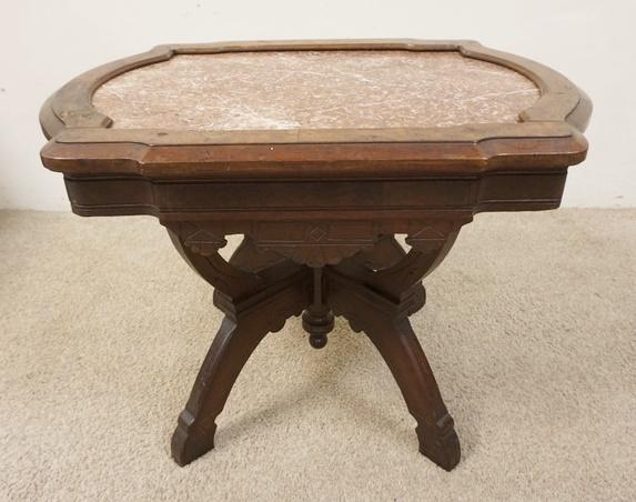 SM VICTORIAN MARBLE TOP TABLE (1 of 2)