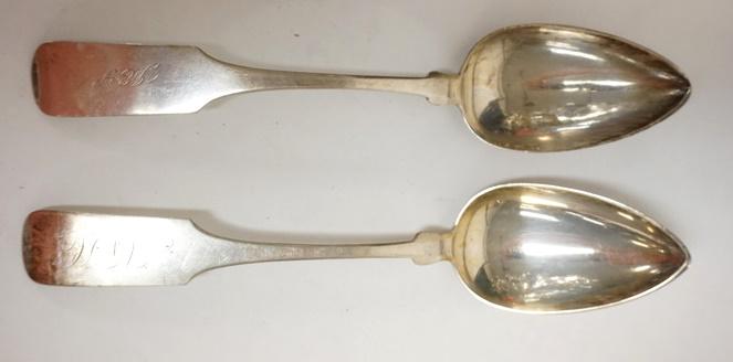 2 COIN SILVER TABLESPOONS WHITNEY & HOYT (1 of 2)