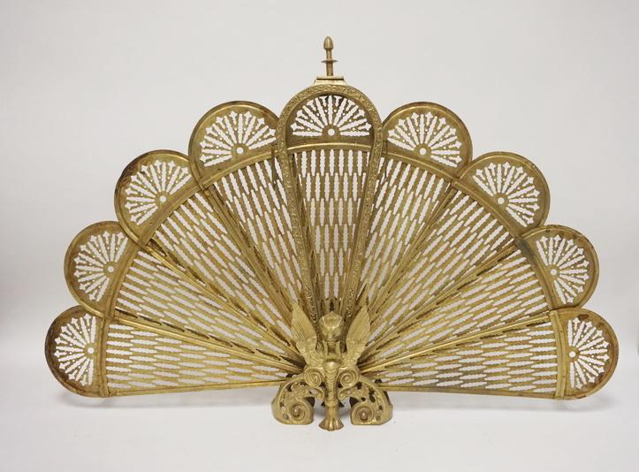 BRASS FOLDING FIREPLACE SCREEN (1 of 2)