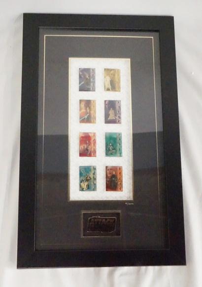 STAR WARS ATTACK OF THE CLONES PIN COLLECTION: STAR WARS ATTACK OF THE CLONES LIMITED EDITION FRAMED PIN COLLECTION NO. 99/2002. 21 IN X 12 3/4 IN