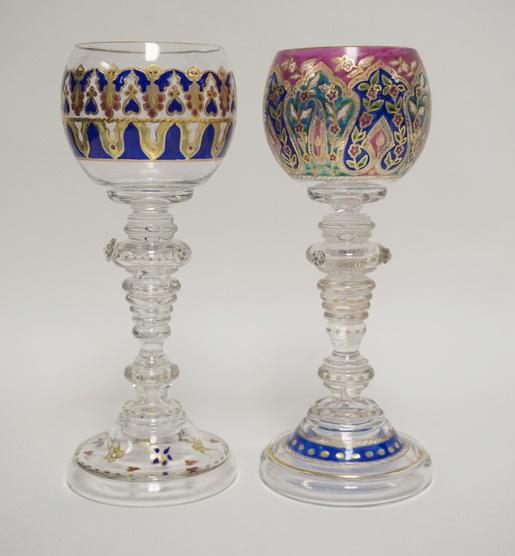 2 FINE BLOWN & ENAMELED GOBLETS (1 of 3)
