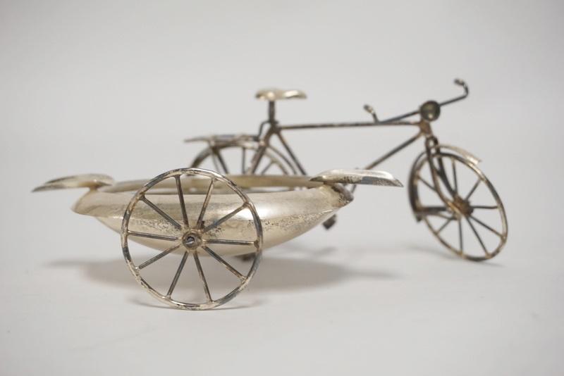 MEXICAN STERLING SILVER BICYCLE ASHTRAY (1 of 3)