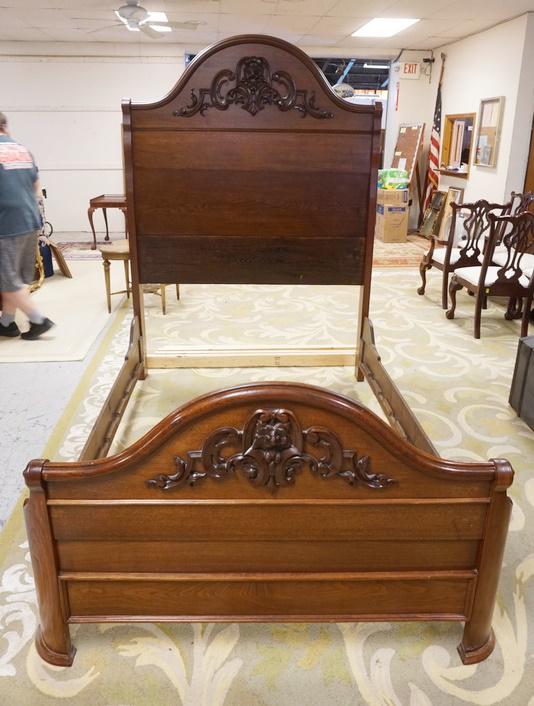 WALNUT VICTORIAN BED (1 of 3)