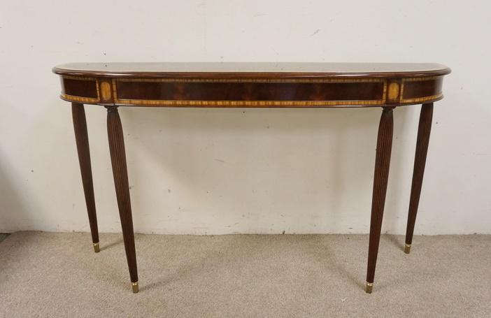 THEODORE ALEXANDER BANDED DEMILUNE HALL TABLE (1 of 7)