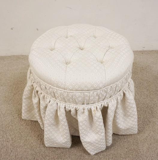 TUFTED UPHOLSTERED ROUND STOOL (1 of 2)