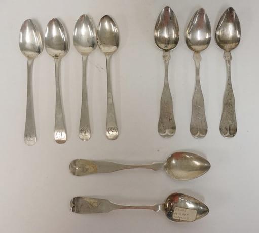 12 COIN SILVER TEASPOONS (1 of 2)
