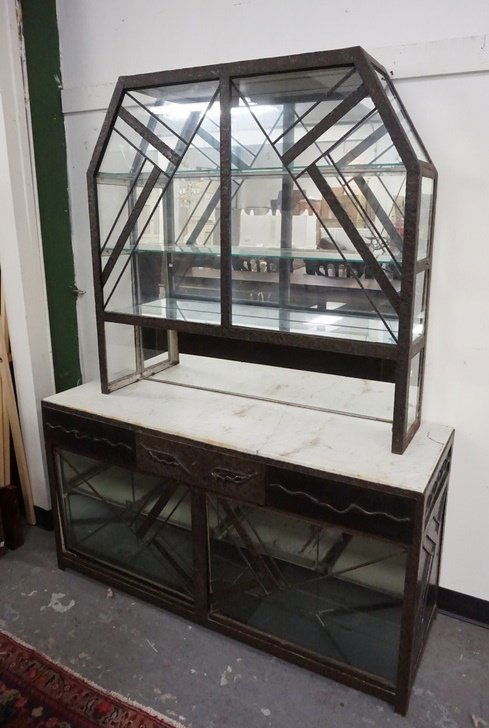 ART DECO GEOMETRIC MIRRORED CABINET (1 of 4)