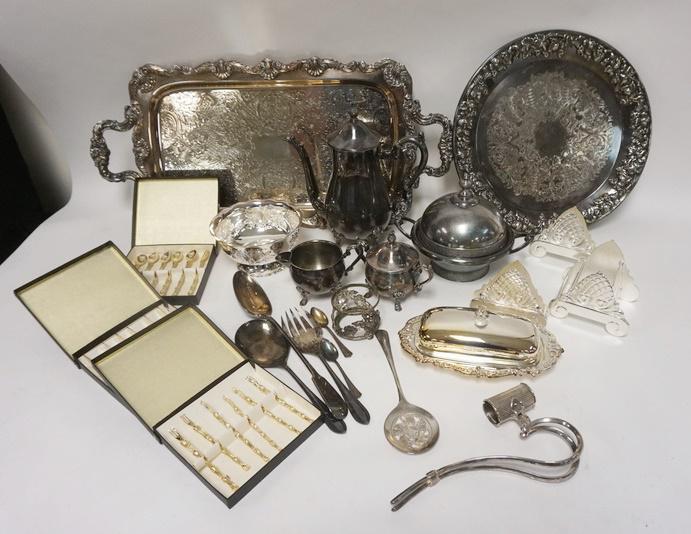 SILVER PLATE LOT, ETC (1 of 4)