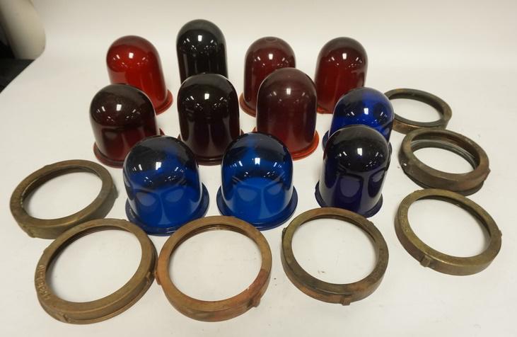 11 COLORED GLASS DOME SHADES (1 of 2)