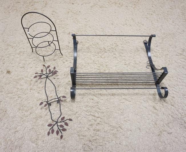 GROUP OF FANCY HANGING RACKS & SHELF (1 of 2)