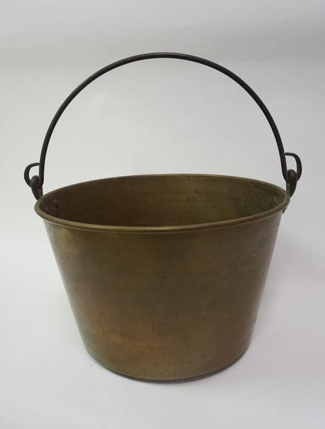 ANTIQUE BRASS JELLY BUCKET DATED 1858 (1 of 2)