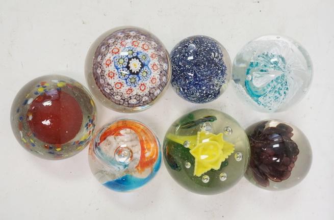 7 HANDMADE GLASS PAPERWEIGHTS (1 of 1)