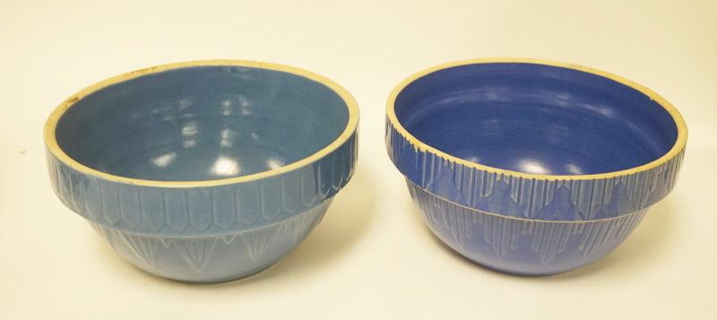 2 BLUE GLAZED MIXING BOWLS (1 of 1)