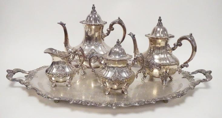 TOWLE 5 PIECE SILVER PLATED TEASET (1 of 1)