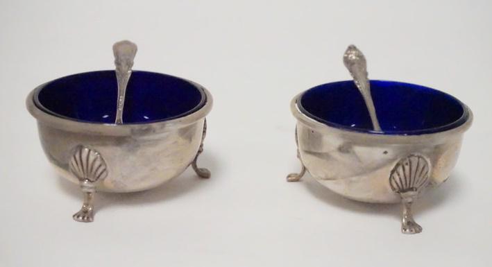 PAIR OF STERLING SILVER SALT DIPS (1 of 2)