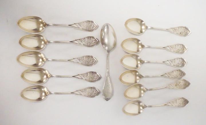 SET OF 12 STERLING SILVER DEMITASSE SPOONS (1 of 2)