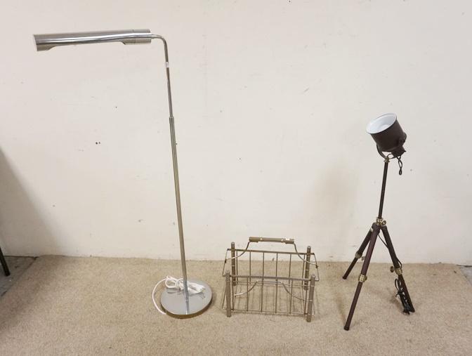 2 MODERN FLOOR LAMPS & MAGAZINE RACK (1 of 2)
