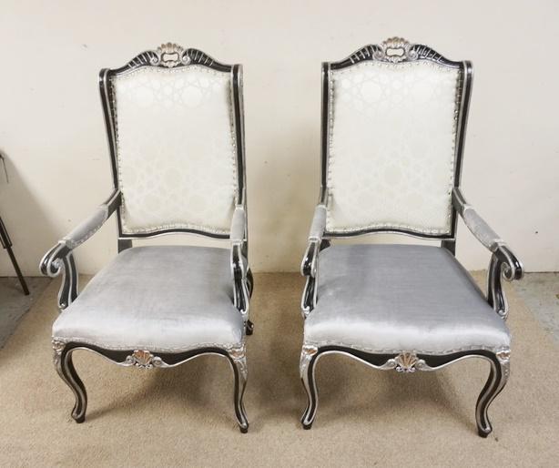 PAIR OF PAINTED DECORATED ARM CHAIRS (1 of 5)