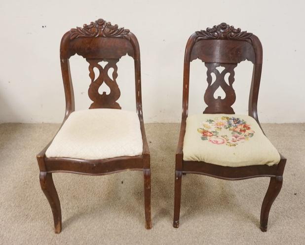 PAIR OF SABRE LEG VICTORIAN CHAIRS (1 of 2)