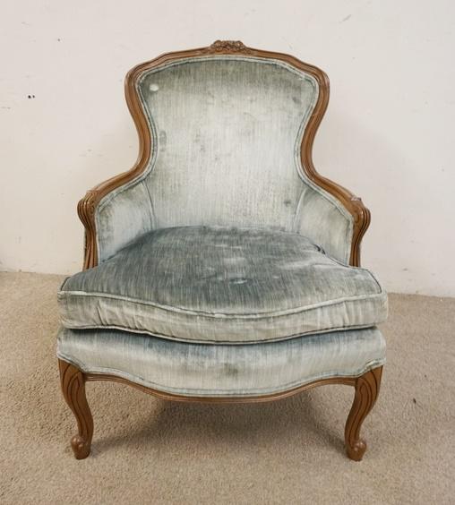 FOGEL CARVED UPHOLSTERED ARM CHAIR: FOGEL CARVED UPHOLSTERED ARM CHAIR *MASTERPIECE* LINE