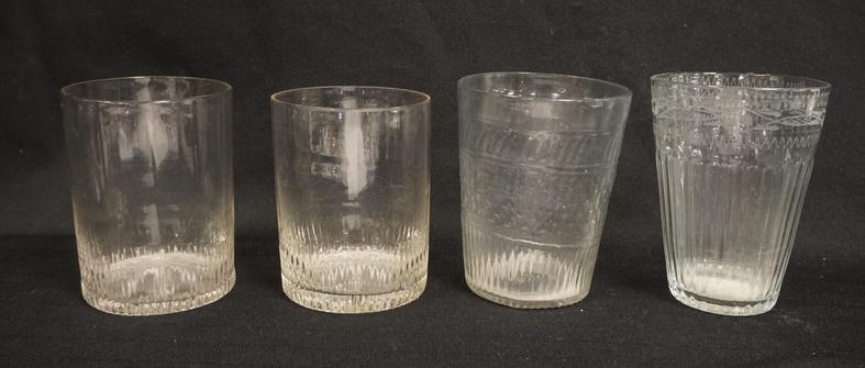 4 MOLD BLOWN FLIP GLASSES (1 of 3)