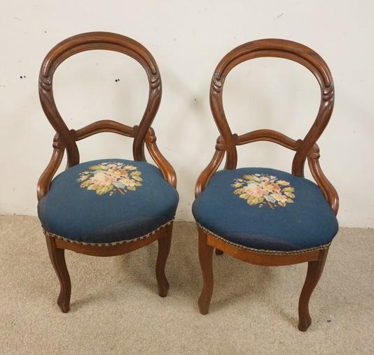 PAIR OF FINGER CARVED VICTORIAN CHAIRS (1 of 2)