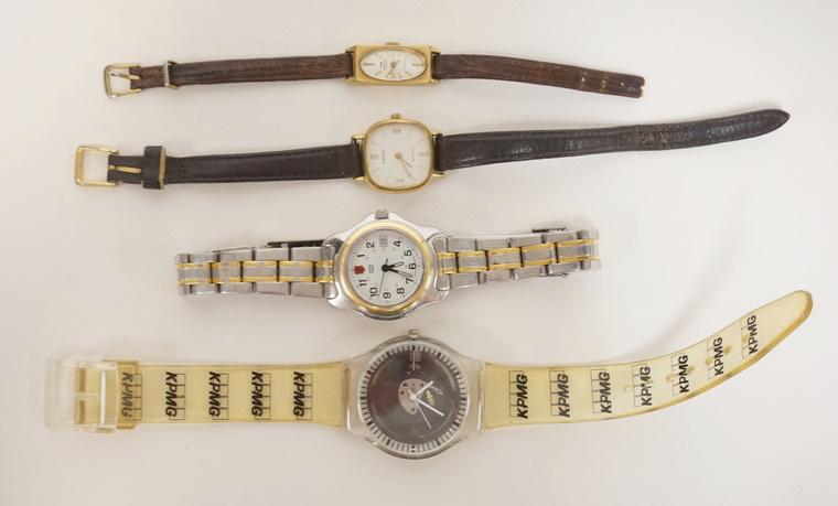 LADIES WATCH LOT INCLUDING SWISS ARMY, TISSOT AND: LADIES WATCH LOT INCLUDING SWISS ARMY 2 TONE METAL, WALTHAM 17 JEWEL, TISSOT QUARTZ AND KPMG