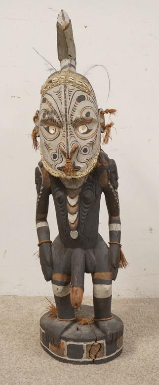 PAINTED ETHNIC WOOD CARVING (1 of 3)