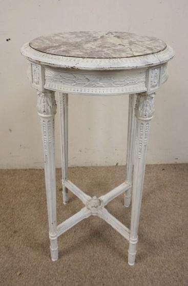 CARVED TABLE W/PURPLE MARBLE TOP (1 of 2)