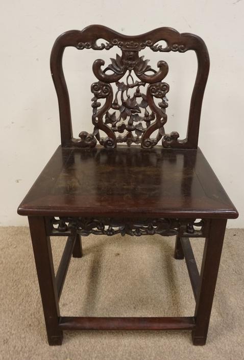 ANTIQUE CARVED ASIAN CHAIR (1 of 5)
