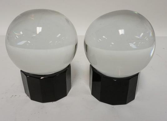 PAIR OF ATLANTIS CRYSTAL BALLS W/STANDS (1 of 2)