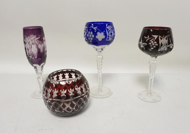 GROUP OF ASSORTED CUT TO CLEAR GLASS (1 of 2)