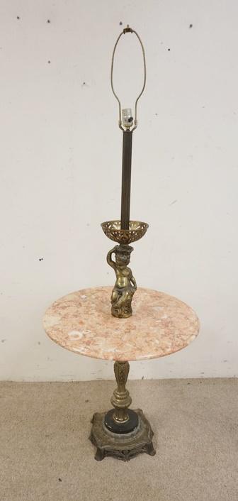 FIGURAL LAMP W/MARBLE TABLE CENTER (1 of 2)