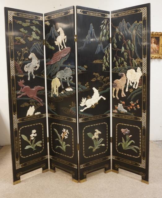 4 PART ASIAN FOLDING SCREEN (1 of 4)