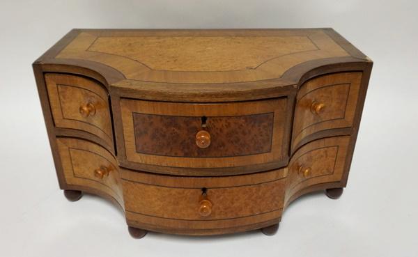 BURL & BANDED MINIATURE CHEST (1 of 3)