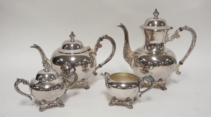ROGERS 5 PIECE SILVER PLATED TEA & COFFEE SET (1 of 2)