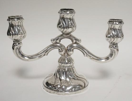800 SILVER 3 LIGHT SMALL CANDELABRUM (1 of 3)