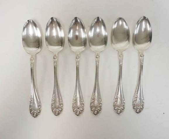 6 WALLACE ROSE MEADOW STERLING SILVER SPOONS (1 of 3)