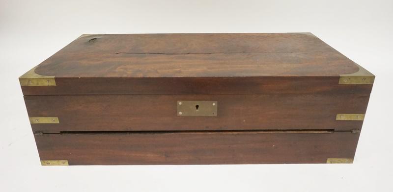 BRASS BOUND ANTIQUE LAP DESK (1 of 4)